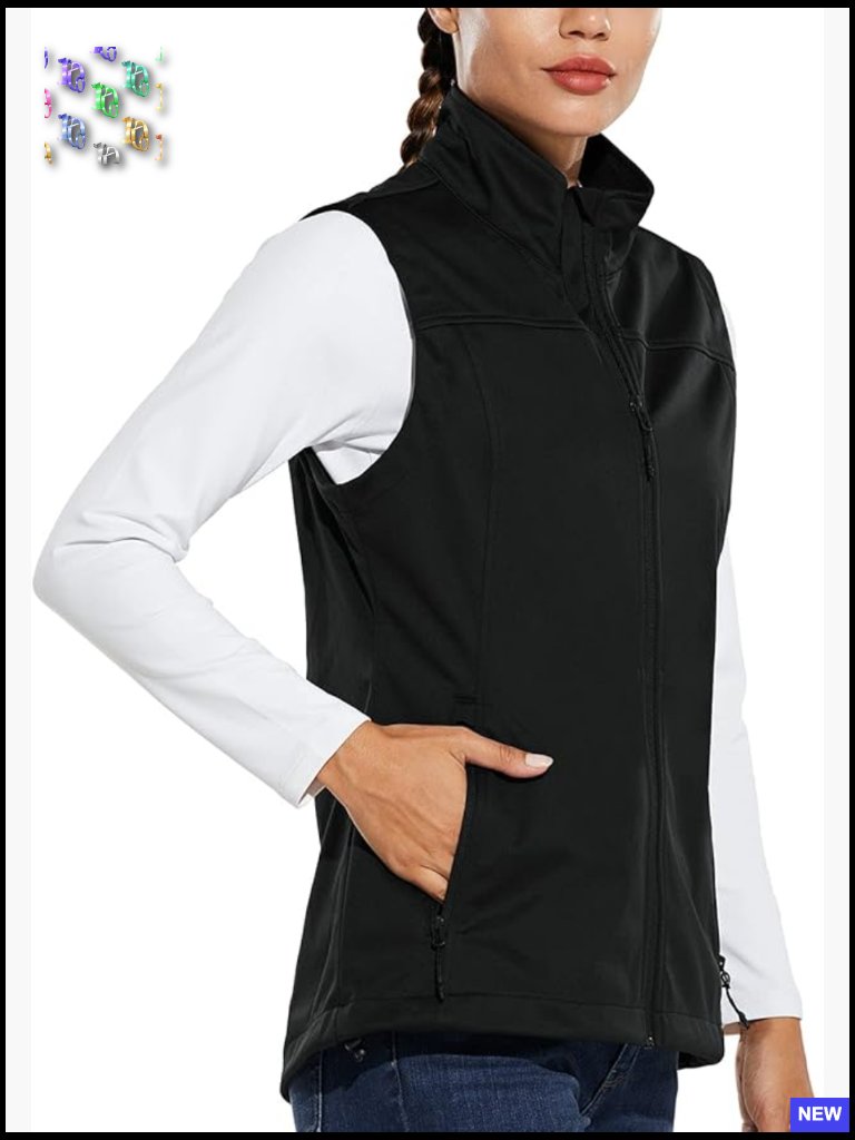 Lightweight Sleeveless Vest Softshell Jacket Windproof Stand Collar Zipper